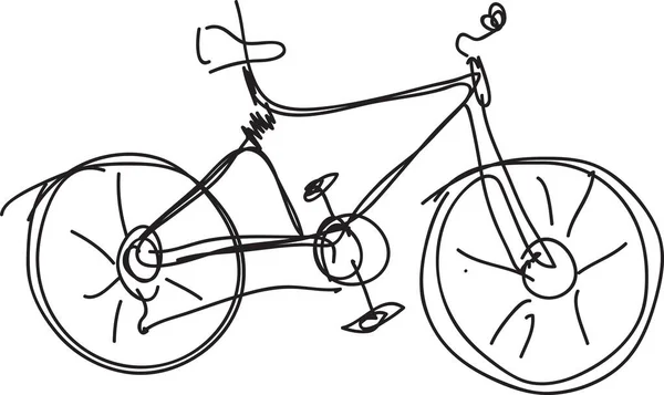 Croquis Vélo Isolé Sur Blanc — Image vectorielle