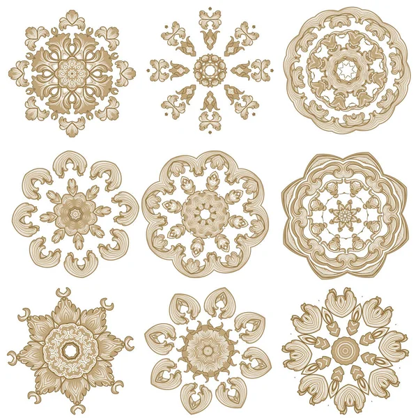 Floral Embroidery Design Patterns Collection — Stock Vector