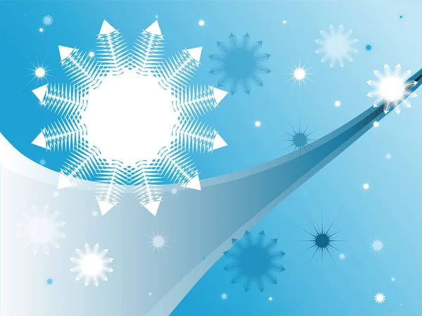 Vector Illustration Stylish Blue Winter Background — Stock Vector