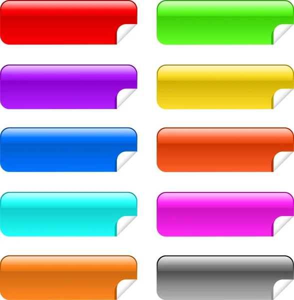 Γυαλιστερό Stickies Διάφορους Χρωματισμούς — Διανυσματικό Αρχείο