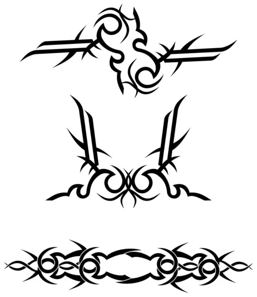 Φυλετικά Σχέδια Τατουάζ Διανυσματική Απεικόνιση — Διανυσματικό Αρχείο