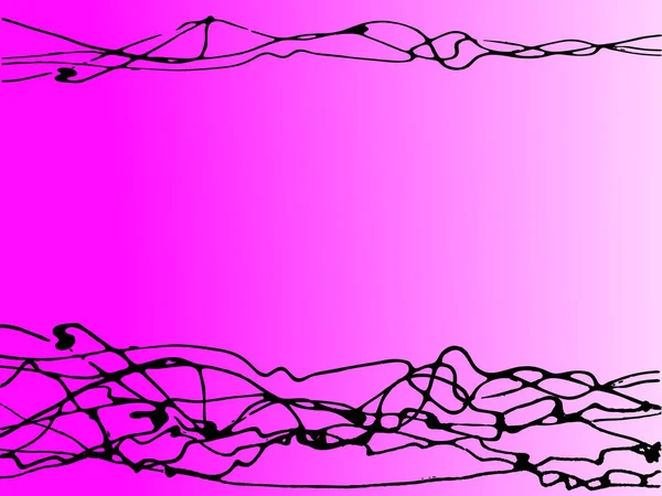 Чорні Випадкові Лінії Рожевому Тлі Ідеальний Фон Графічний Елемент Або — стоковий вектор