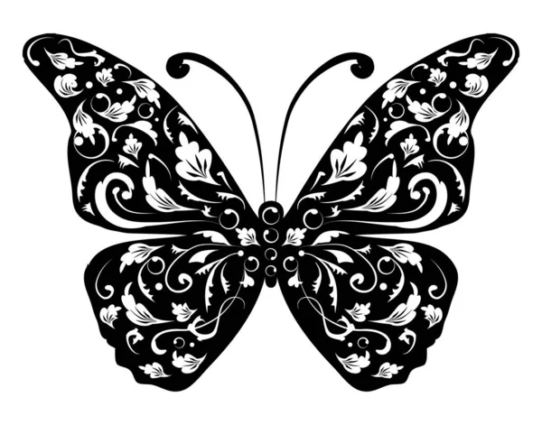 蝶のシルエットのためのあなたのデザイン — ストックベクタ