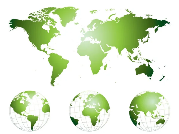 Mappa Del Mondo Globi Disegnati Mano Molto Dettagliati Prega Controllare — Vettoriale Stock