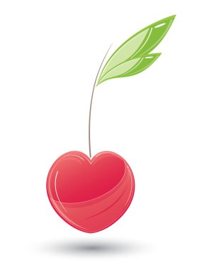 Farklı sanat eserleri için yeşil yapraklı taze bir kiraz hakkında bir resim..