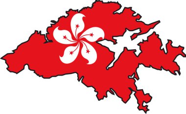 Hong Kong 'dan bir harita ve bayrak temsilcisi.