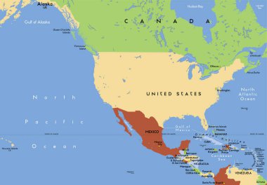 Kuzey Amerika. resim - vektör illüstrasyonu