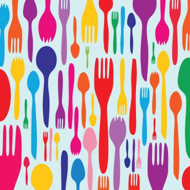Gıda - Restoran - menü tasarımı ile çatal siluet