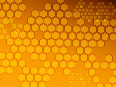 Altıgen arkaplan, sıcak ses tonları, vektör illüstrasyonu