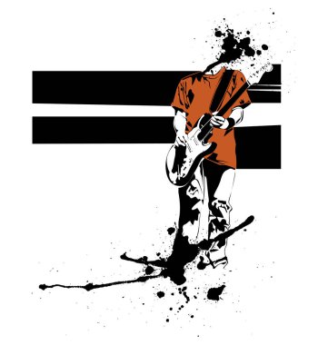 vector guitar black player on a white background