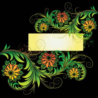 Rus halk sanatının tarzında bir vektör süsü.