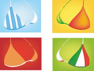 Dünya Kupası bayraklı bikinilerin vektör illüstrasyonu