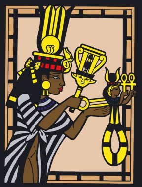 Mısırlı Siluet Görünümü - Vektör