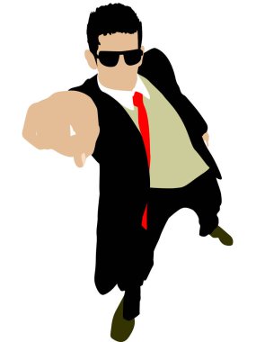 izole arka plan üzerinde uyarı adam