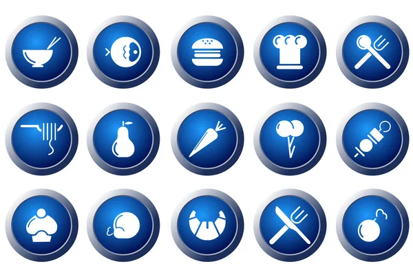 食べ物とレストランのアイコン画像 ベクトル図 — ストックベクタ