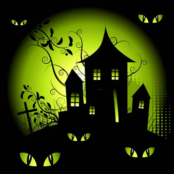 Immagine Notte Halloween Illustrazione Vettoriale — Vettoriale Stock