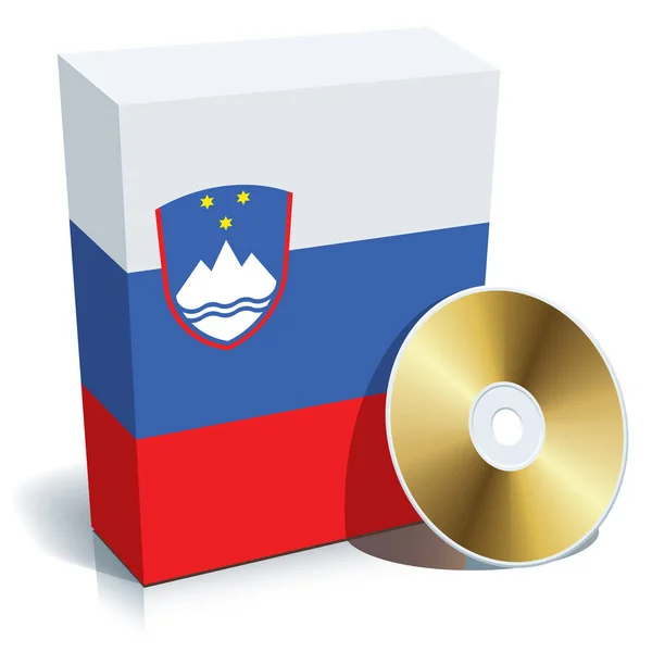 Slovenska Programvarulåda Med Nationella Flaggfärger Och — Stock vektor