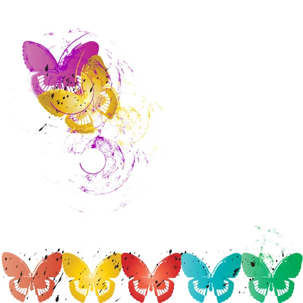 Imagen Mariposas Coloridas Vectoriales Ilustración Vectorial — Archivo Imágenes Vectoriales