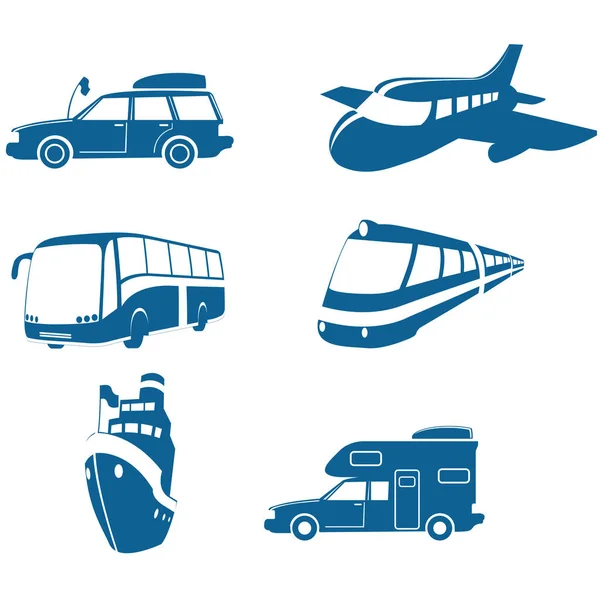 Imagen Iconos Transporte Viajes Ilustración Vectorial — Vector de stock