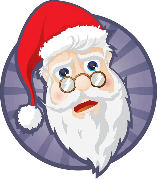 Santa Claus Hoofd Afbeelding Vector Illustratie — Stockvector