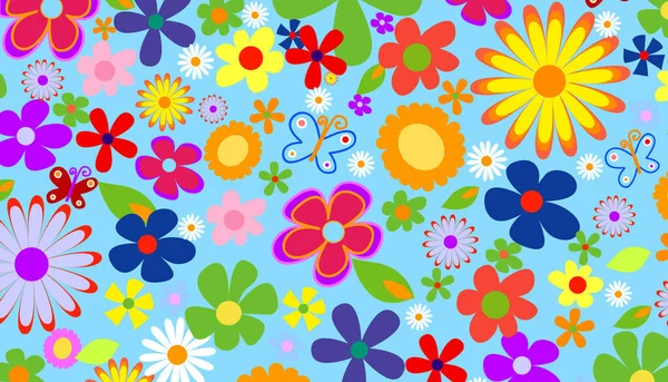 Fleurs Printemps Illustration Vectorielle Fond — Image vectorielle