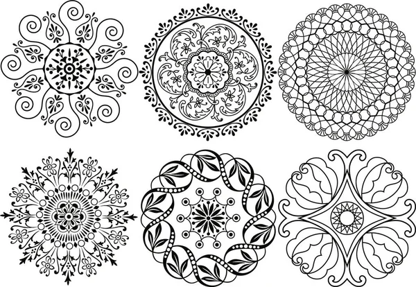 Silhouette Florale Élément Design Tatouage Vectoriel — Image vectorielle