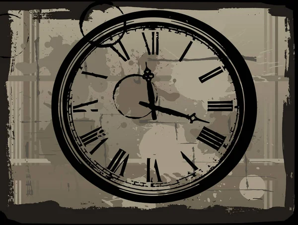 Reloj Viejo Con Fondo Grunge — Vector de stock