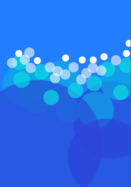 Tvary Bílých Kruhů Rozmístěné Modrém Pozadí Přechodu — Stockový vektor