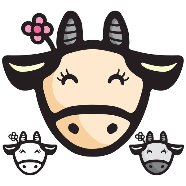 Una Linda Ilustración Dibujos Animados Vaca — Vector de stock