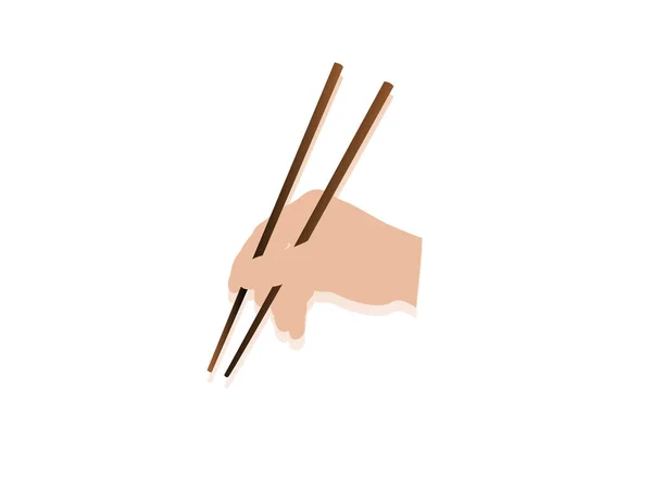 Chopsticks Hand Isolated Backgroun — Stock Vector