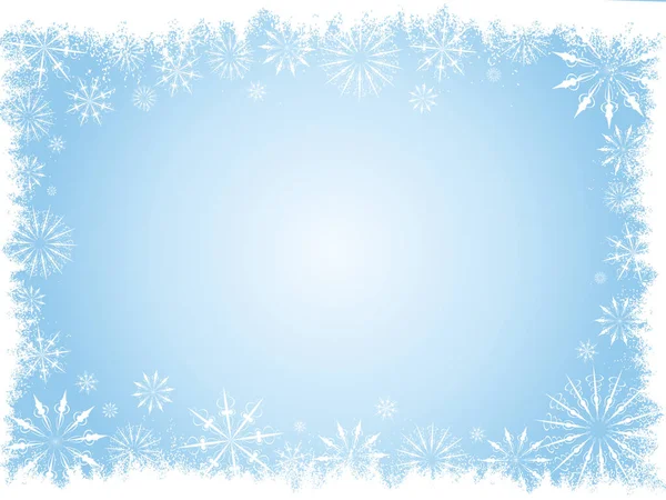 雪の結晶の境界線画像 ベクトル図 — ストックベクタ
