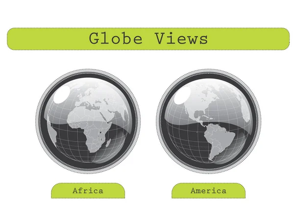 Weißer Hintergrund Mit Unterschiedlichen Globus Ansichten Sie Können Die Abbildungen — Stockvektor