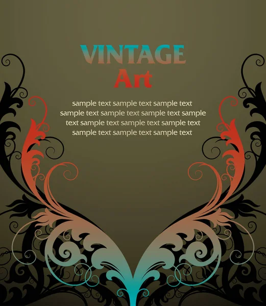 Cadre Modèle Vintage Vectoriel Dans Style Fleur — Image vectorielle