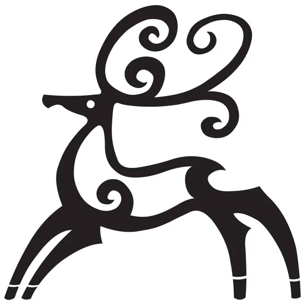 鹿のベクトル図 デザインのためのクリスマス要素 — ストックベクタ