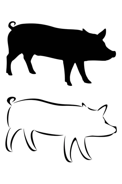 Ein Stammesschwein Tattoo — Stockvektor