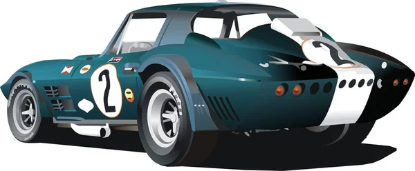Illustration Classic American Sixties Race Car — Stock Vector