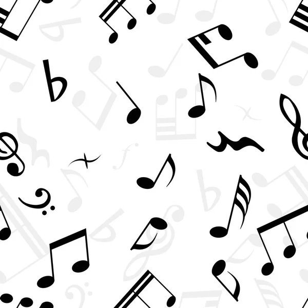 Textura Notas Musicais Sem Costura Para Fácil Fazer Padrão Sem — Vetor de Stock