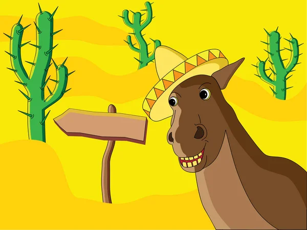 Vektorový Obraz Mexického Koně Poušti — Stockový vektor