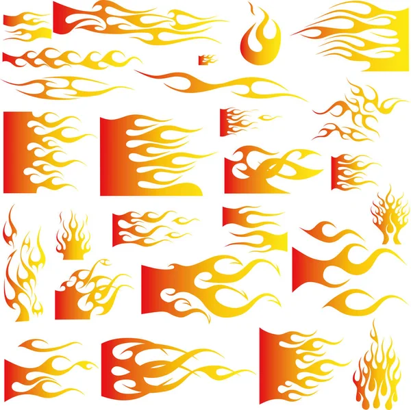 Eine Illustration Vieler Flammen Vektor — Stockvektor