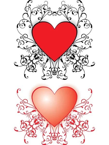 Valentijn Achtergrond Harten Vector Illustratie — Stockvector