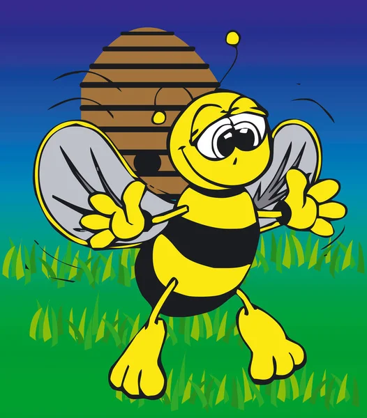 Ilustración Bee Vector Toonimal — Vector de stock