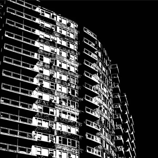 Silhouettes Bâtiments Style Grunge — Image vectorielle