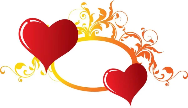 Two Enamoured Hearts Image Vector Illustration — Stock Vector