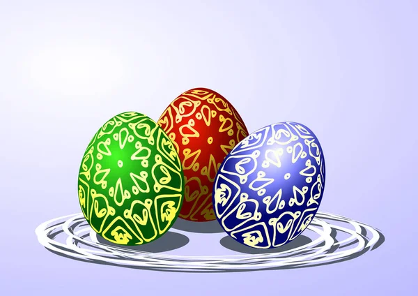 Easter Eggs Vector Icon Set — Stock Vector