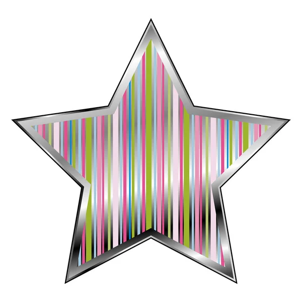 Estrella Con Esquema Varios Colores Sobre Fondo Blanco — Vector de stock
