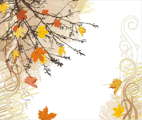 秋のベクトル背景 コーナー — ストックベクタ