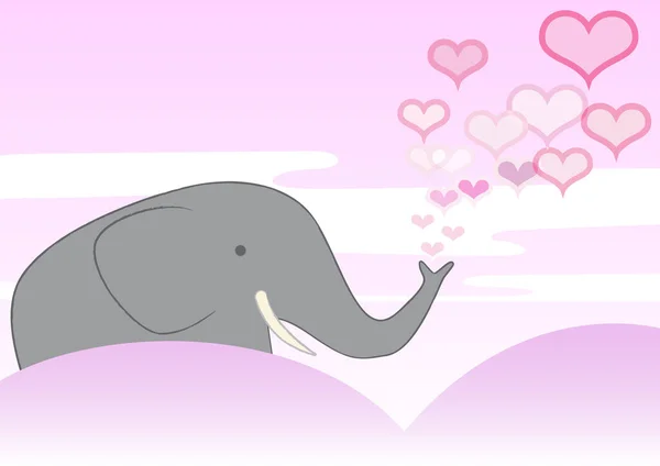 Ένας Ελέφαντας Στην Αγάπη — Διανυσματικό Αρχείο