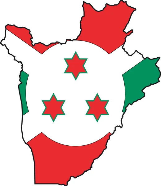 Ilustracja Wektor Mapy Flagi Burundi — Wektor stockowy