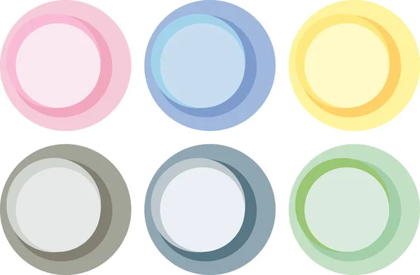 Abstract Pastel Kleur Cirkel Etiketten — Stockvector