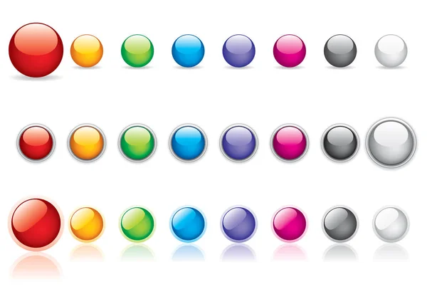 Vector Glossy Color Buttons — Stock Vector